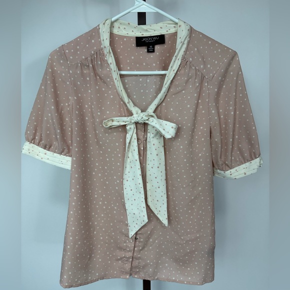 Jason Wu for Target Light Pink and White Polka Dot Blouse (Size: XS) - Picture 3 of 8